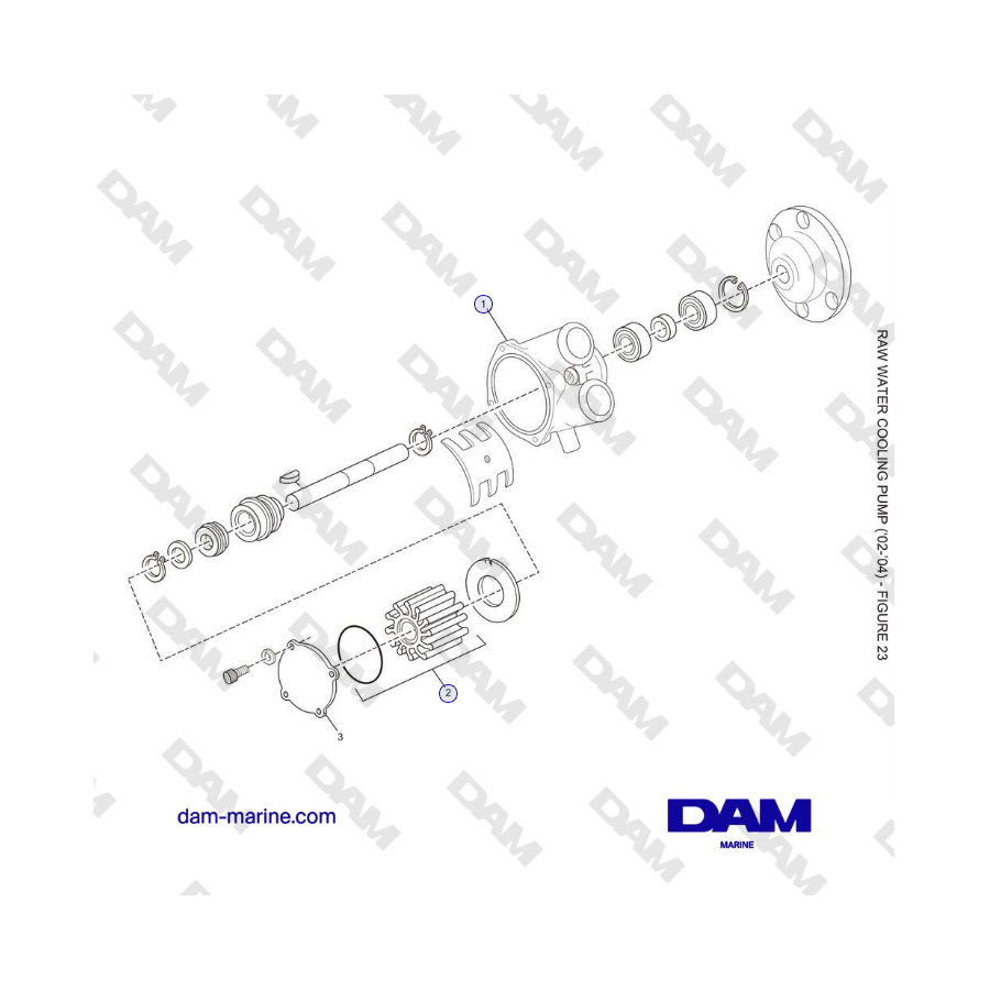 Crusader 5.0L / 5.7L 2002-2005 MY - RAW WATER COOLING PUMP (‘02-’04) 