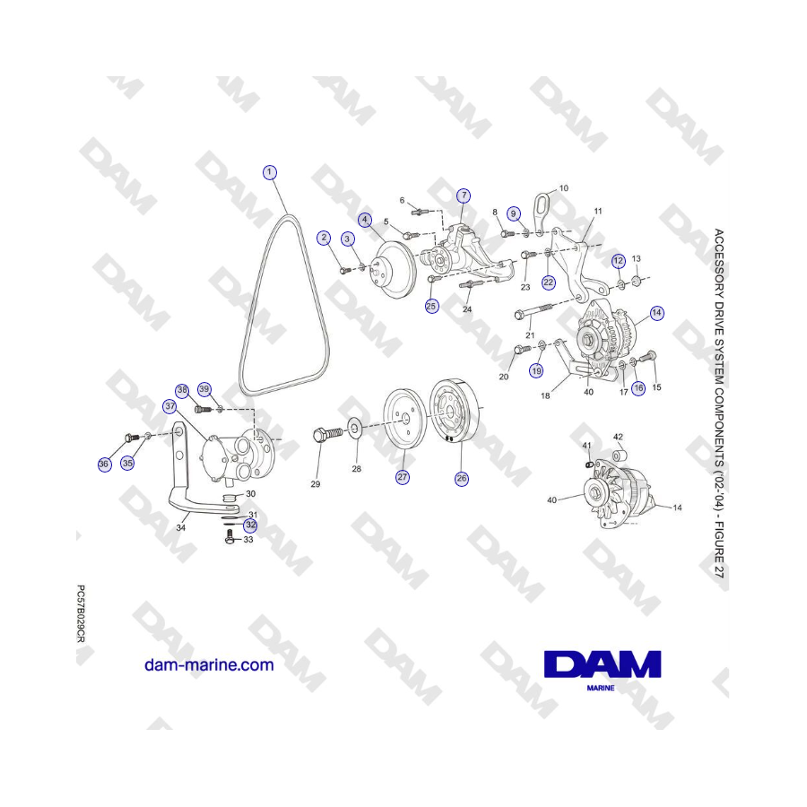 Crusader 5.0L / 5.7L 2002-2005 MY - ACCESSORY DRIVE SYSTEM COMPONENTS (‘02-’04)