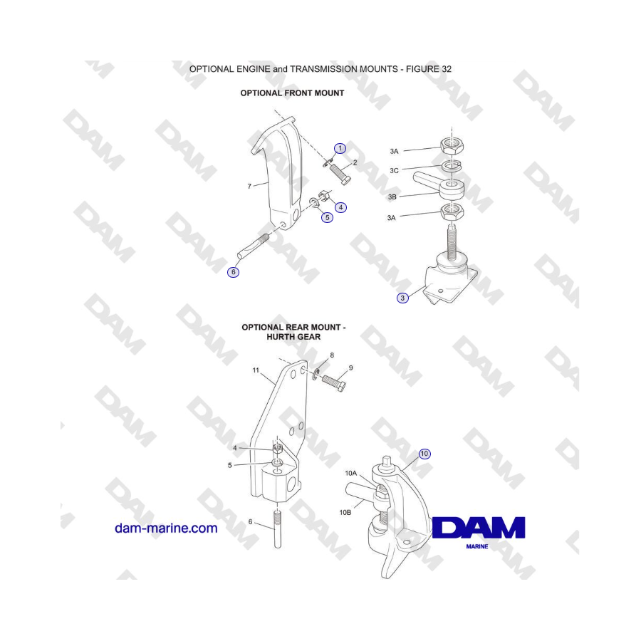 Crusader 5.0L / 5.7L 2002-2005 MY - OPTIONAL ENGINE and TRANSMISSION MOUNTS