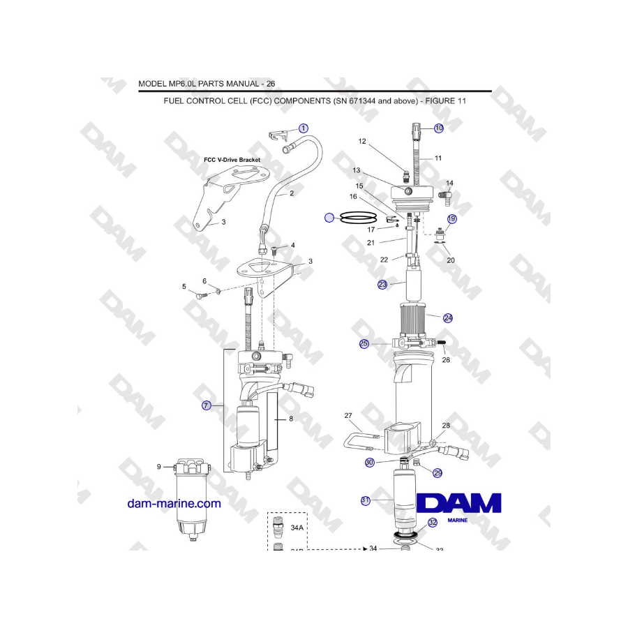 Crusader MP6.0L SN 670001 - COMPONENTES DE LA CELDA DE CONTROL DE COMBUSTIBLE (FCC) (SN 671344 y superior)