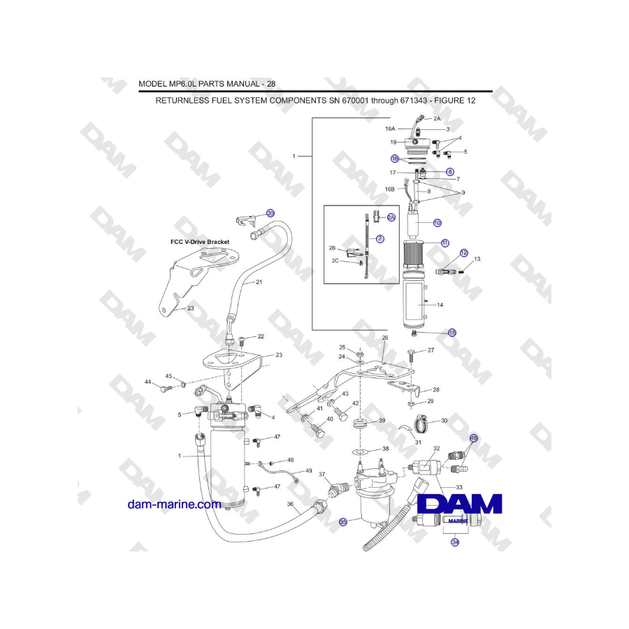 Crusader MP6.0L SN 670001 - COMPONENTES DEL SISTEMA DE COMBUSTIBLE SIN RETORNO SN 670001 a 671343