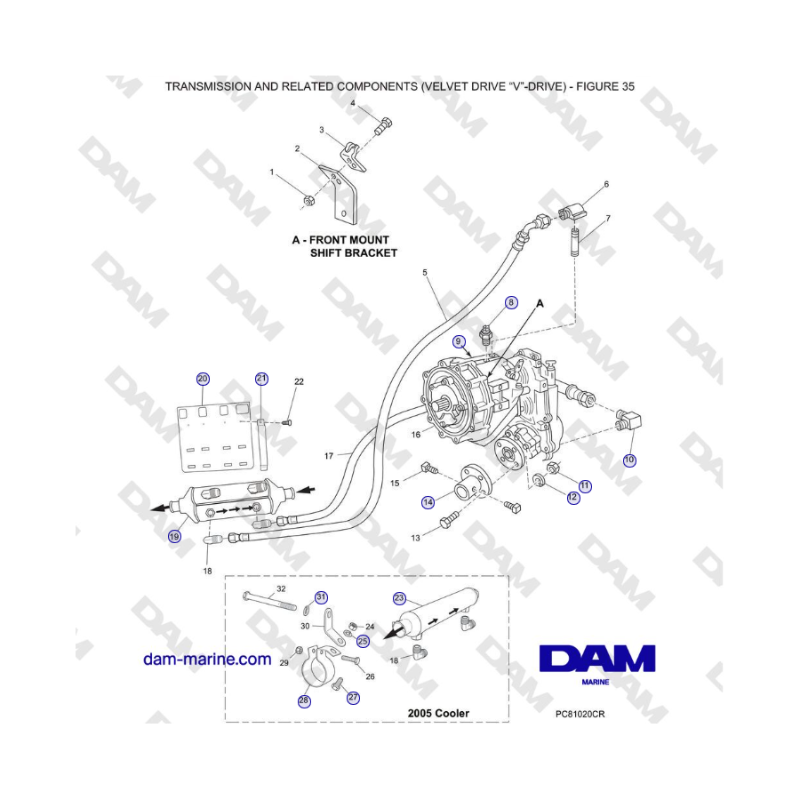 Crusader 5.0L / 5.7L 2002-2005 MY - TRANSMISSION AND RELATED COMPONENTS (VELVET DRIVE “V”-DRIVE)