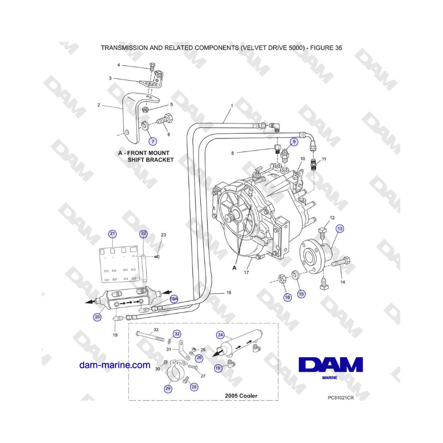 Crusader 5.0L / 5.7L 2002-2005 MY - TRANSMISSION AND RELATED COMPONENTS (VELVET DRIVE 5000)