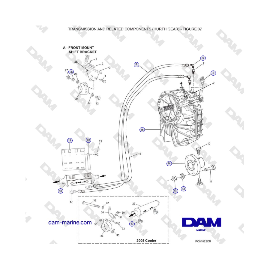 Crusader 5.0L / 5.7L 2002-2005 MY - TRANSMISSION AND RELATED COMPONENTS (HURTH GEAR) 