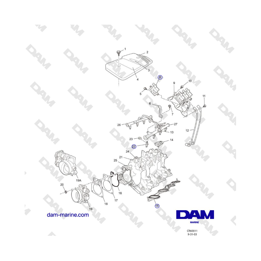 Crusader MP6.0L 2004-2005 MY - INTAKE MANIFOLD COMPONENTS