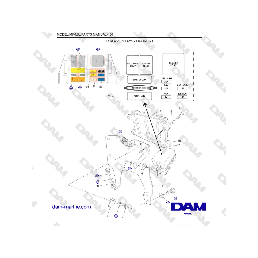 Crusader MP6.0L SN 670001 - ECM y RELÉS