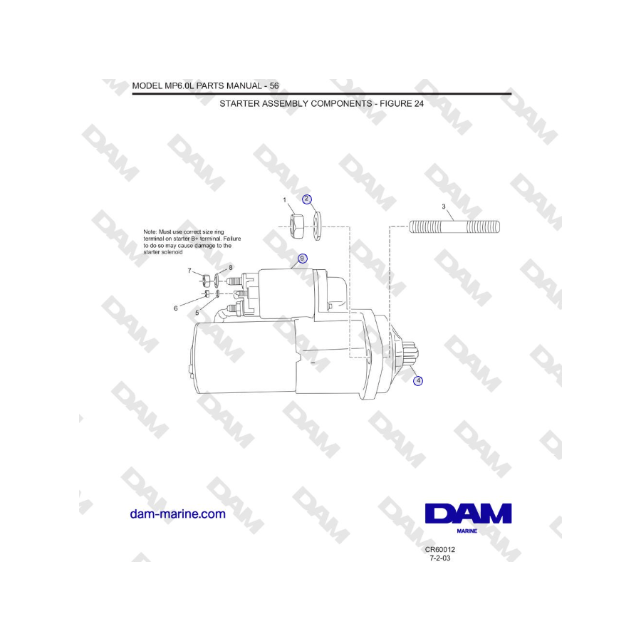 Crusader MP6.0L SN 670001 - COMPONENTES DEL CONJUNTO DEL ARRANQUE