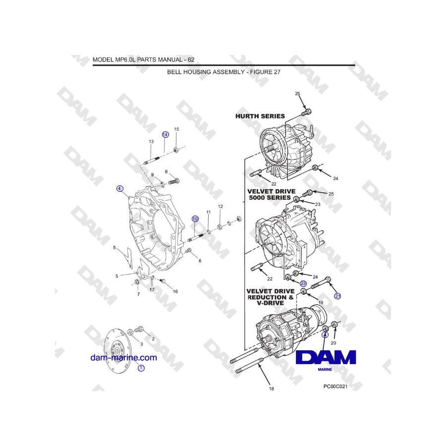 Crusader MP6.0L SN 670001 - BELL HOUSING ASSEMBLY