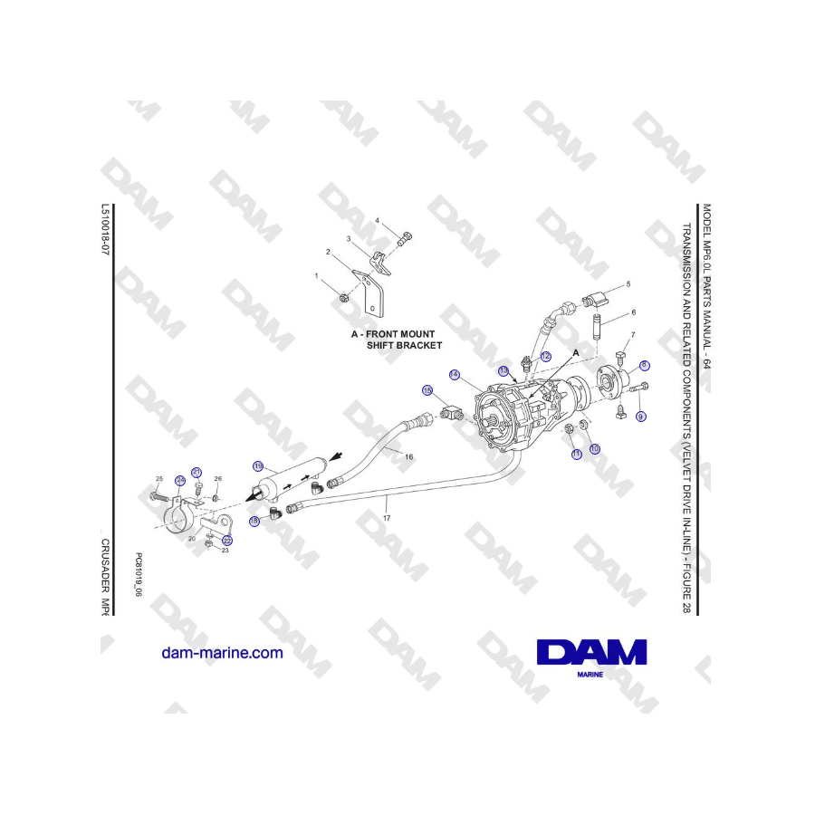 Crusader MP6.0L SN 670001 - TRANSMISSION AND RELATED COMPONENTS (VELVET DRIVE IN-LINE)