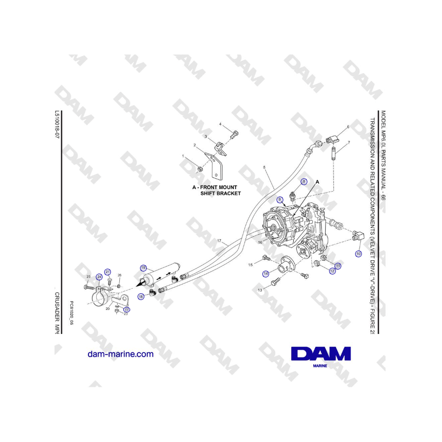 Crusader MP6.0L SN 670001 - TRANSMISIÓN Y COMPONENTES RELACIONADOS (VELVET DRIVE “V”-DRIVE)