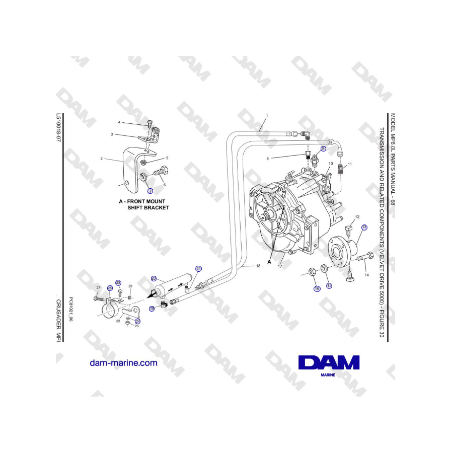 Crusader MP6.0L SN 670001 - TRANSMISIÓN Y COMPONENTES RELACIONADOS (VELVET DRIVE 5000)