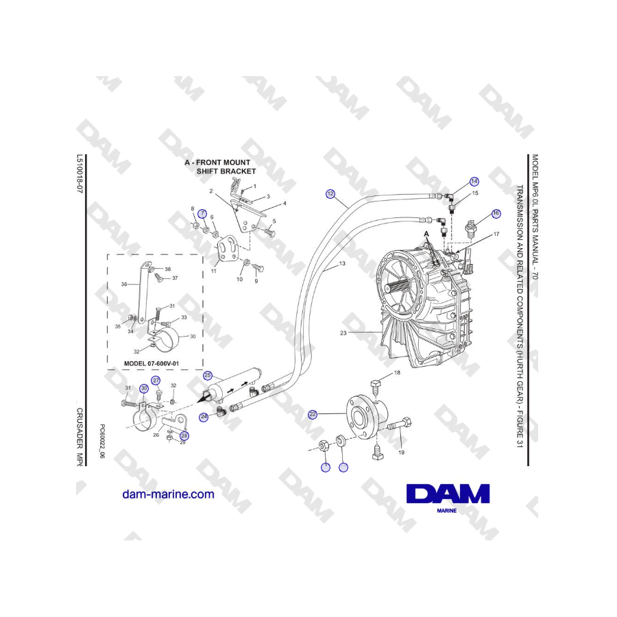 Crusader MP6.0L SN 670001 - TRANSMISIÓN Y COMPONENTES RELACIONADOS (HURTH GEAR)