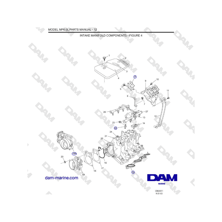 Crusader MP6.0L MODELO 2006 - COMPONENTES DEL COLECTOR DE ADMISIÓN