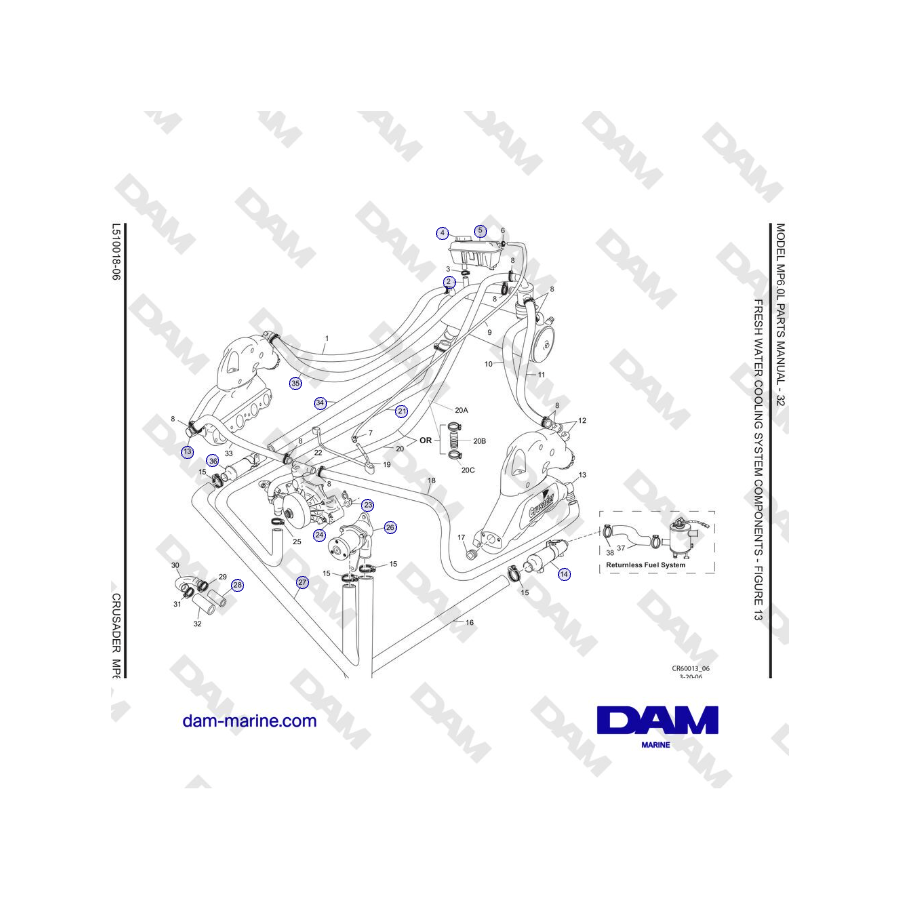 Crusader MP6.0L 2006 MY - FRESH WATER COOLING SYSTEM COMPONENTS