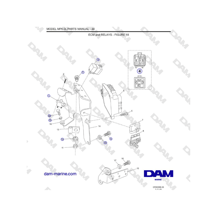 Crusader MP6.0L 2006 MY - ECM and RELAYS