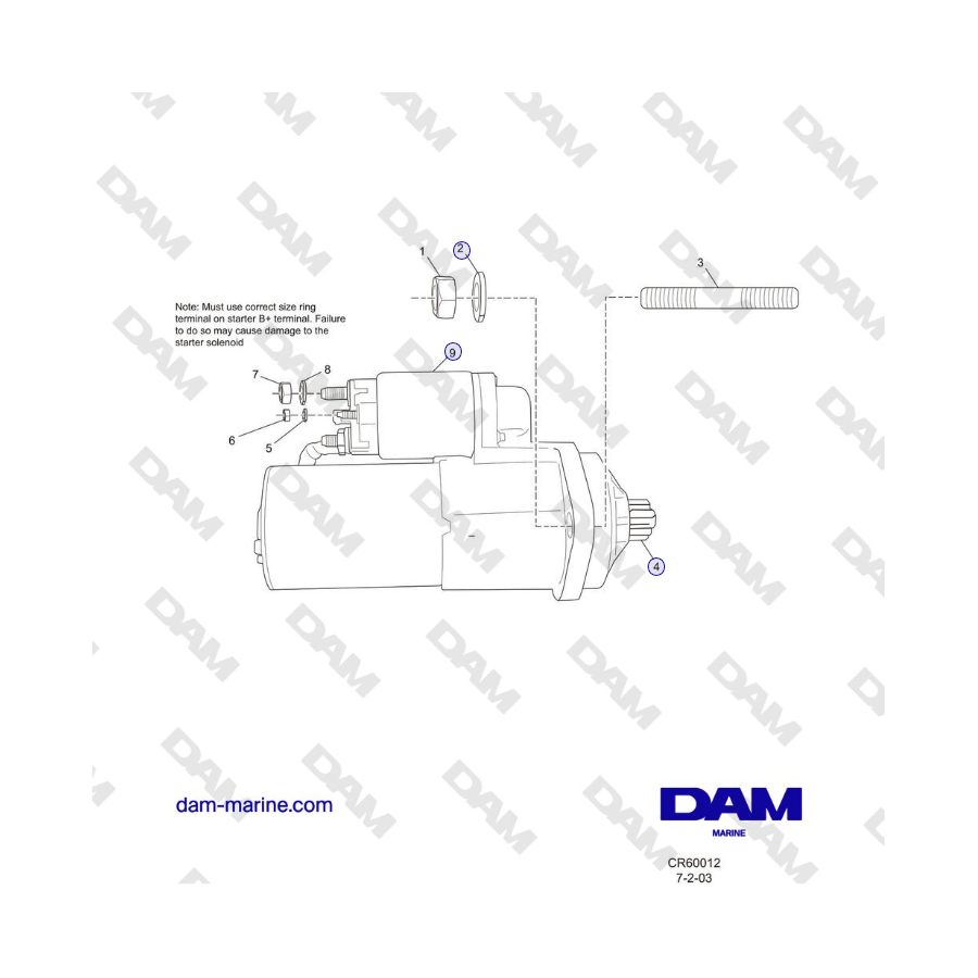 Crusader MP6.0L 2004-2005 MY - STARTER ASSEMBLY COMPONENTS