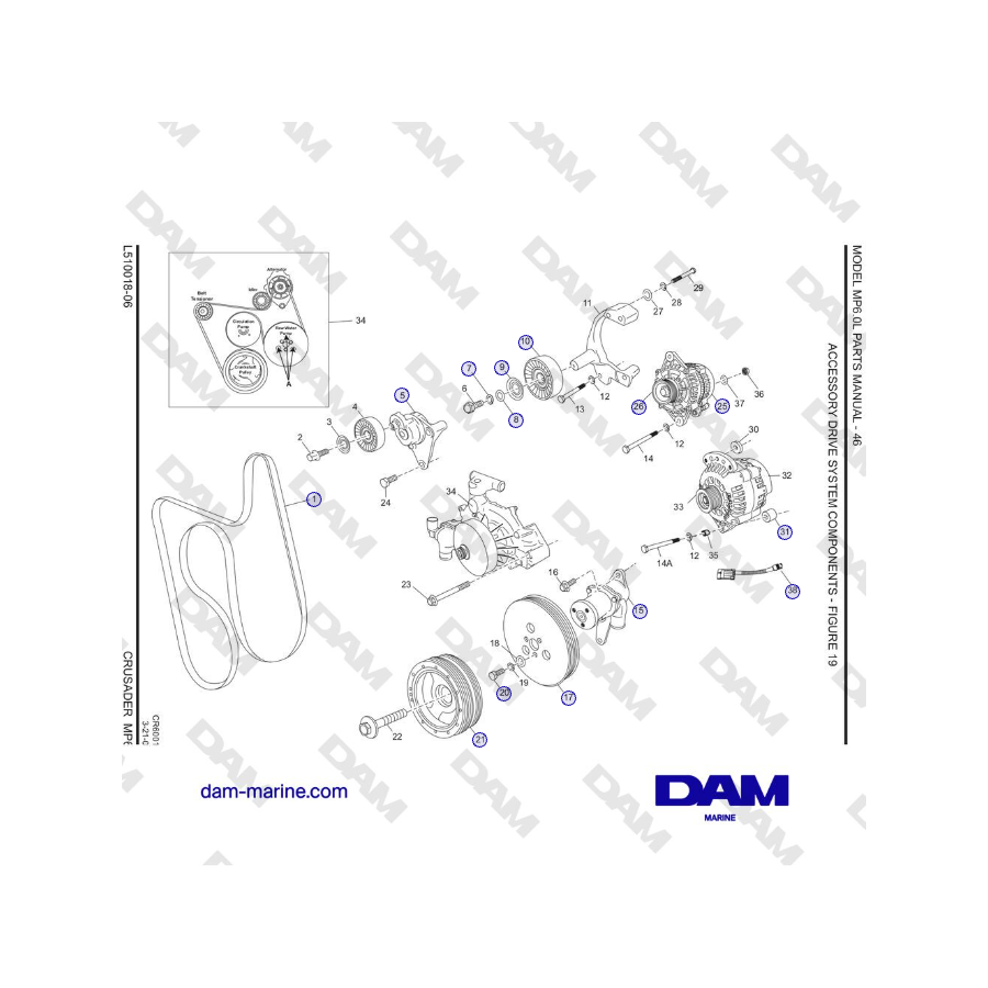 Crusader MP6.0L 2006 MY - ACCESSORY DRIVE SYSTEM COMPONENTS