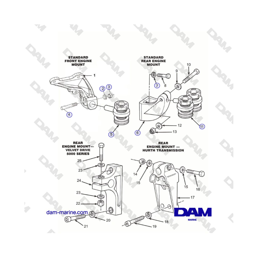 Crusader MP6.0L 2004-2005 MY - ENGINE and TRANSMISSION MOUNTS