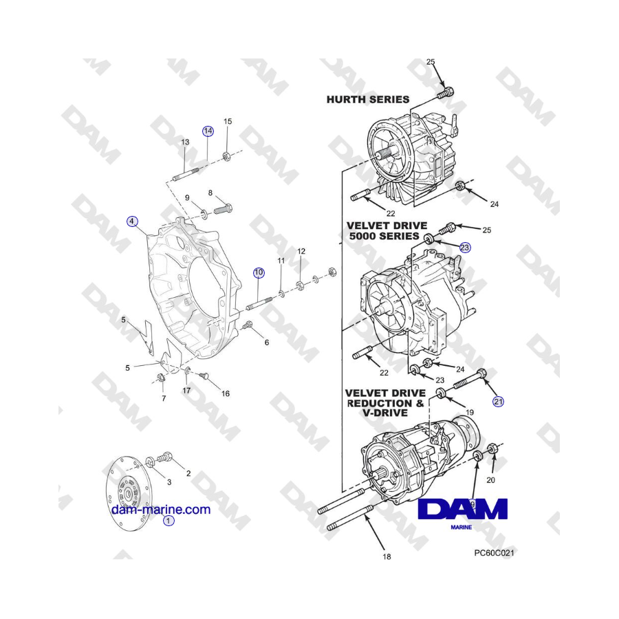 Crusader MP6.0L 2004-2005 MY - BELL HOUSING ASSEMBLY