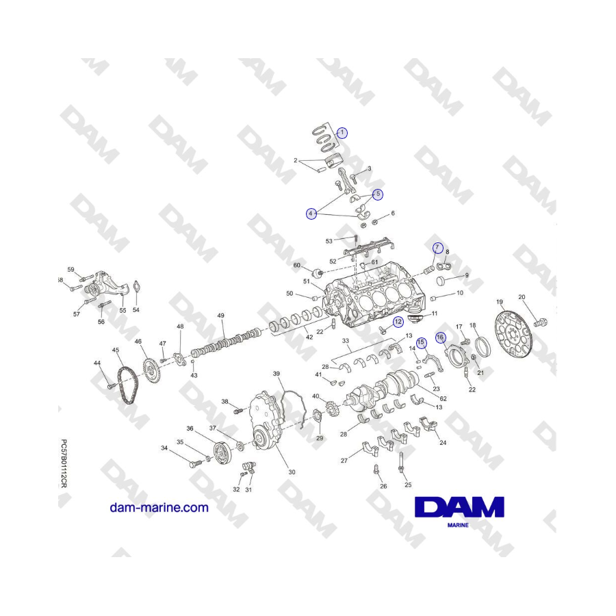 Crusader MP5.0 / 5.7L 2006 MY - CYLINDER BLOCK ASSEMBLY