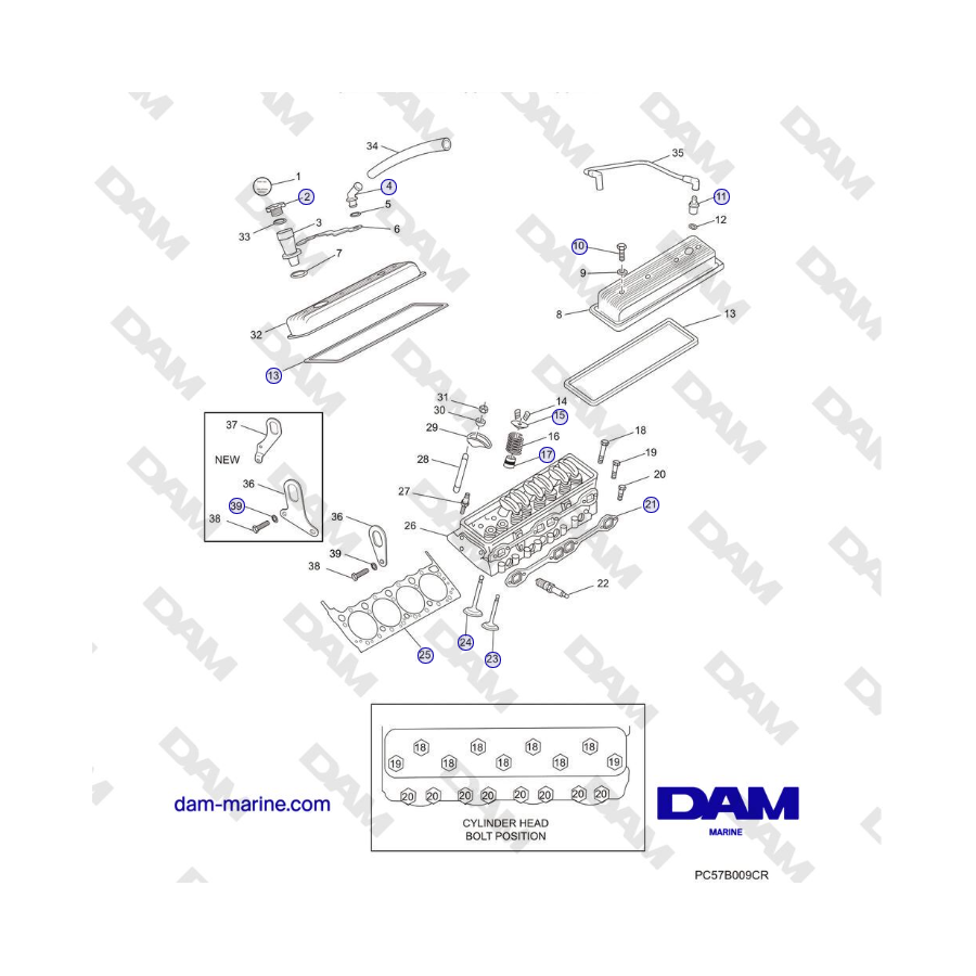 Crusader MP5.0 / 5.7L 2006 MY - CYLINDER HEAD ASSEMBLY