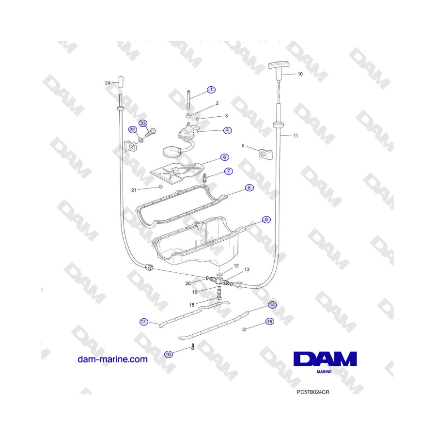 Crusader MP5.0 / 5.7L 2006 MY - OIL PAN and OIL PUMP ASSEMBLY