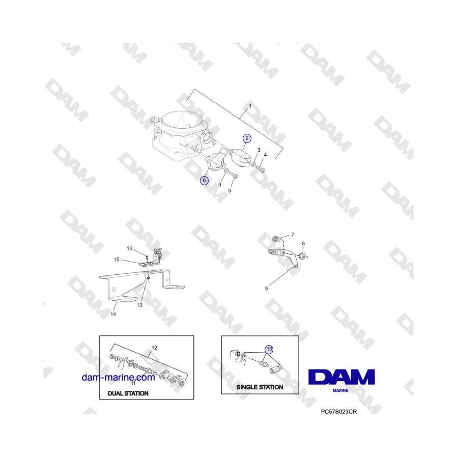 Crusader MP5.0 / 5.7L 2006 MY - THROTTLE BODY and RELATED COMPONENTS