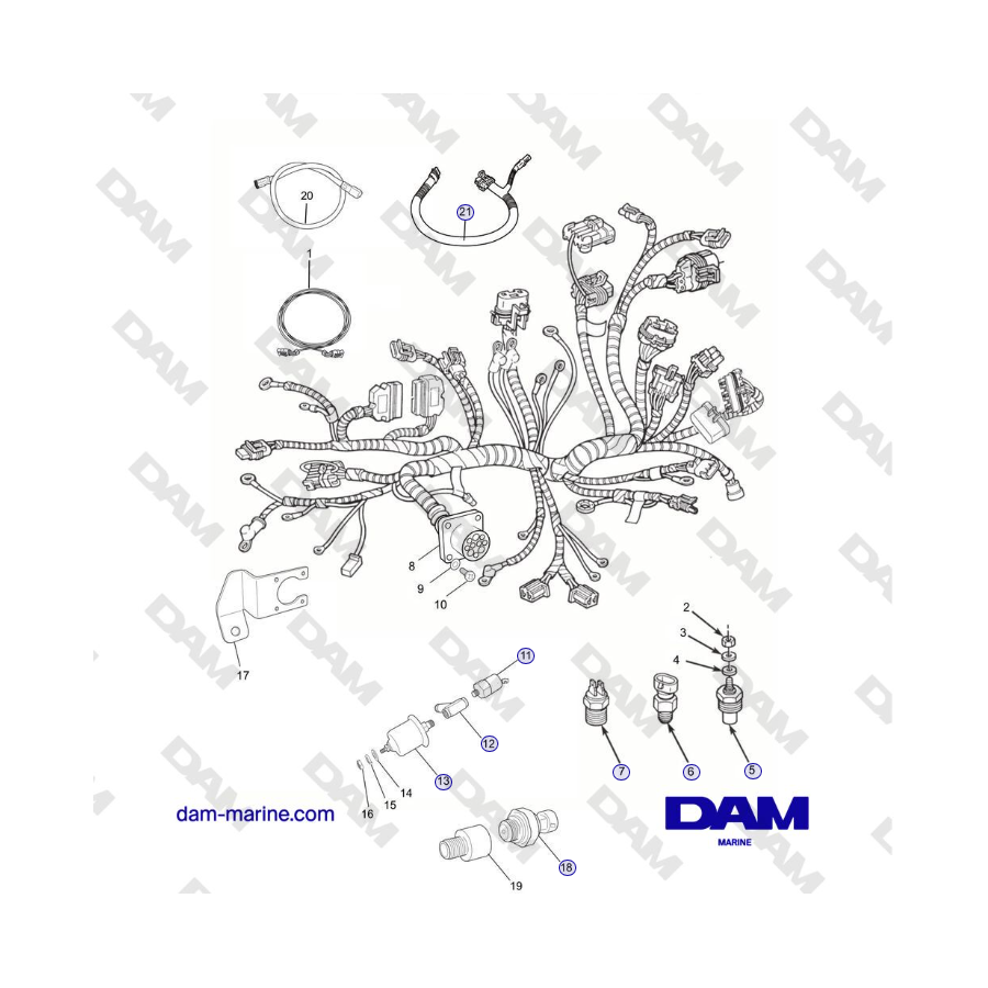 Crusader MP5.0 / 5.7L 2006 MY - WIRING HARNESS ASSEMBLIES and SENDERS