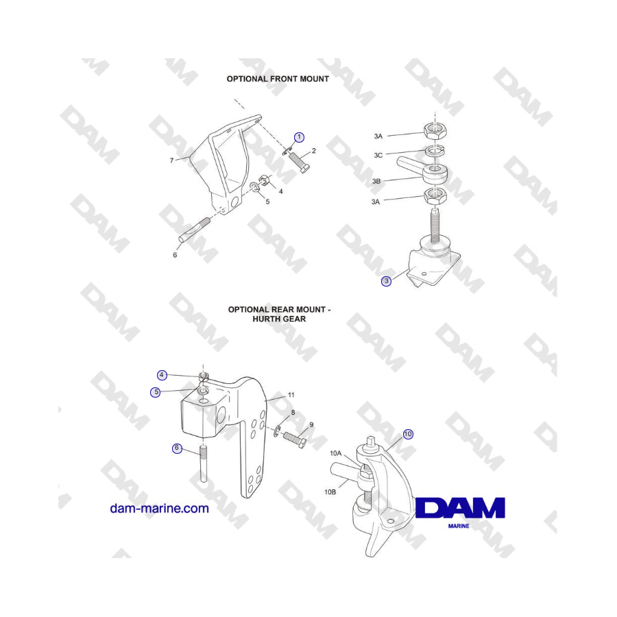 Crusader MP5.0 / 5.7L 2006 MY - ENGINE and TRANSMISSION MOUNTS