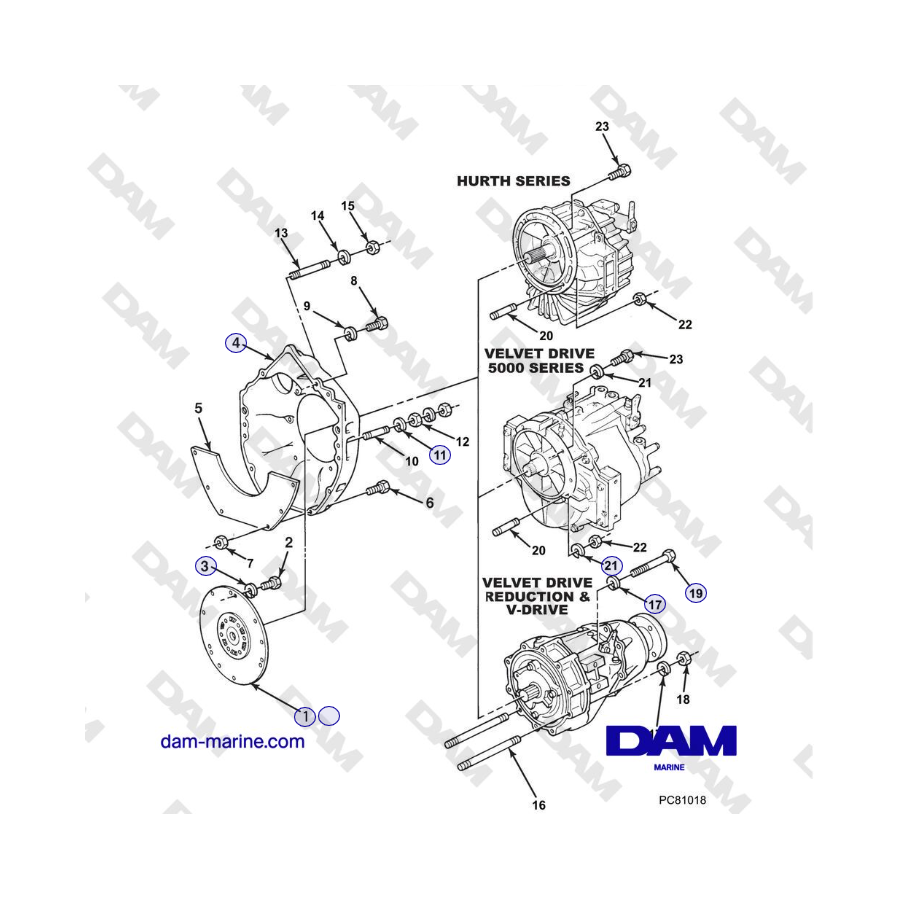 Crusader MP5.0 / 5.7L 2006 MY - BELL HOUSING ASSEMBLY