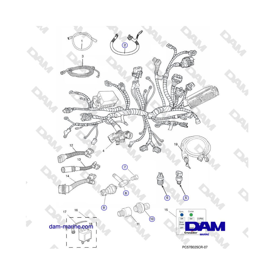 Crusader MP5.0/5.7L SN 670001 thru 671633 - WIRING HARNESS ASSEMBLIES and SENDERS