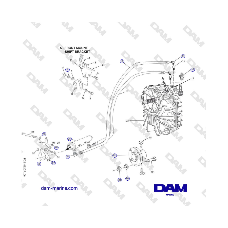 Crusader MP5.0/5.7L SN 670001 a 671633 - TRANSMISIÓN Y COMPONENTES RELACIONADOS (ENGRANAJE HURTH)