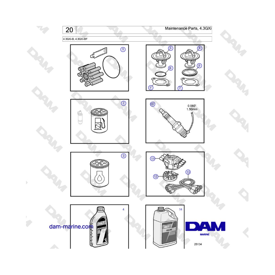 Volvo Penta 4.3L GXI-B - Maintenance Parts