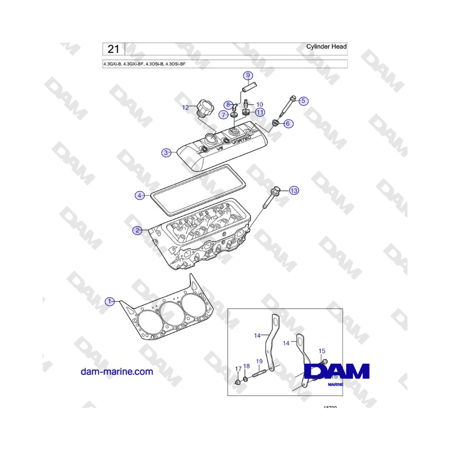 Volvo Penta 4.3L GXI-B - Culata