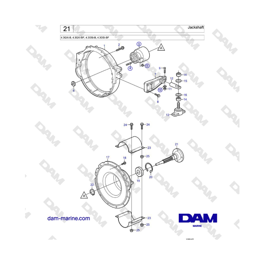 Volvo Penta 4.3L GXI-B - Eje secundario