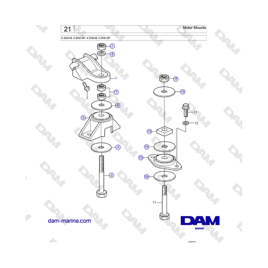 Volvo Penta 4.3L GXI-B - Motor Mounts 