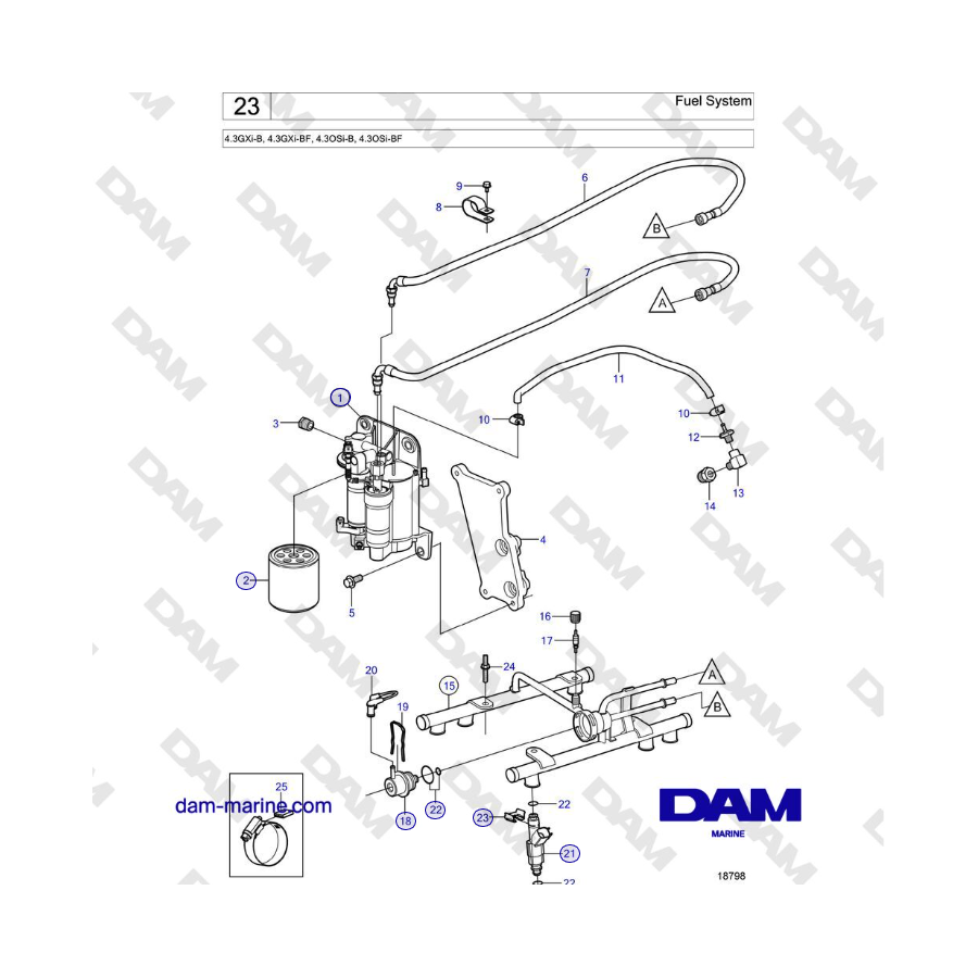 Volvo Penta 4.3L GXI-B - Fuel System