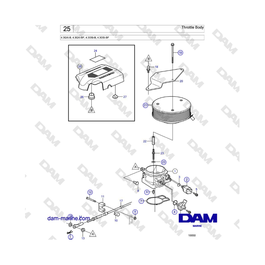 Volvo Penta 4.3L GXI-B - Throttle Body