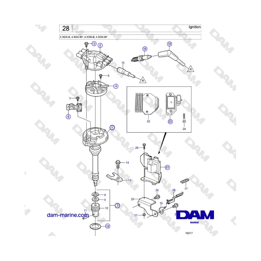 Volvo Penta 4.3L GXI-B - Encendido