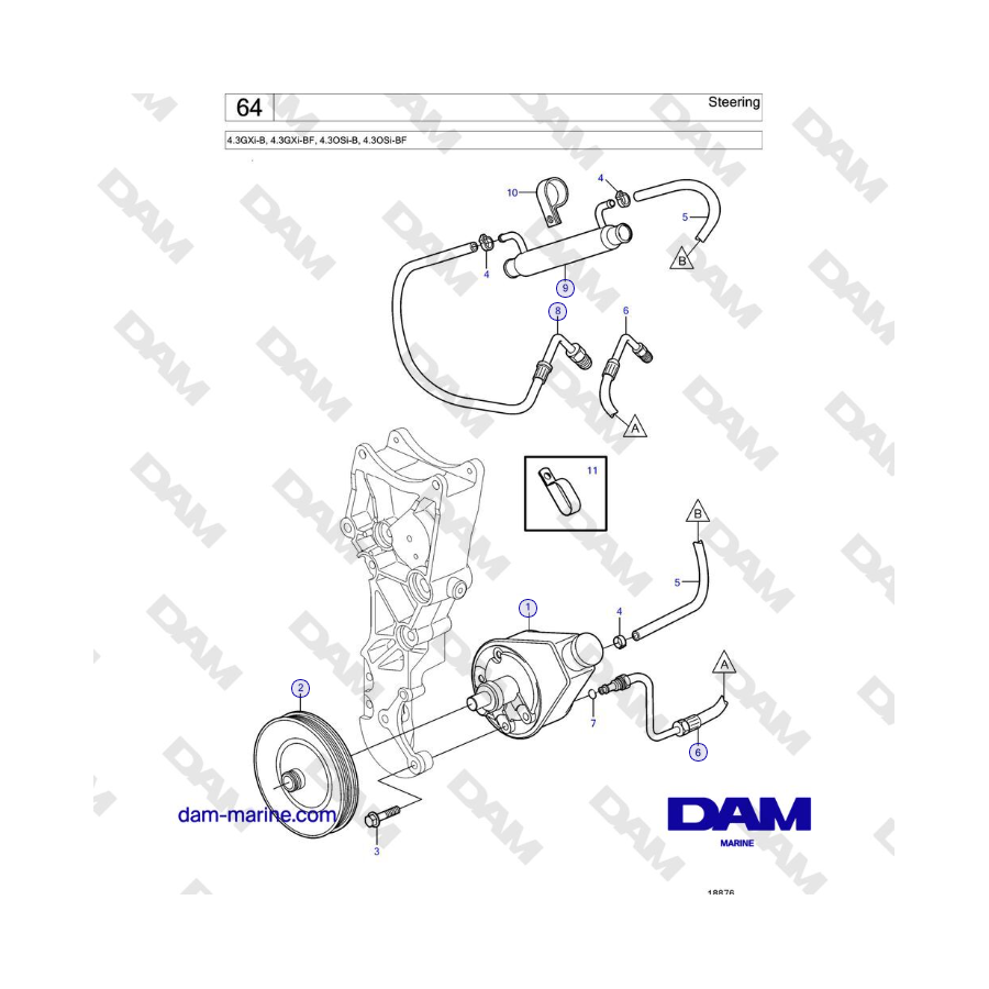 Volvo Penta 4.3L GXI-B - Steering