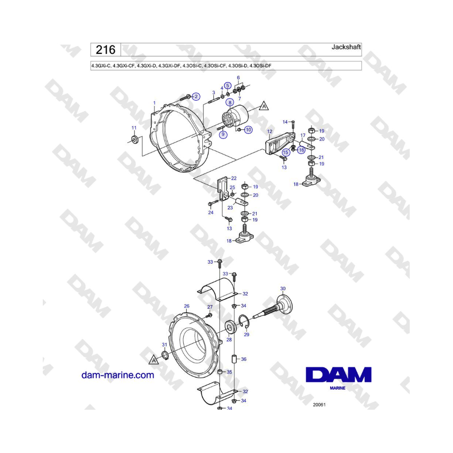 Volvo Penta 4.3L GXI-C - Eje secundario