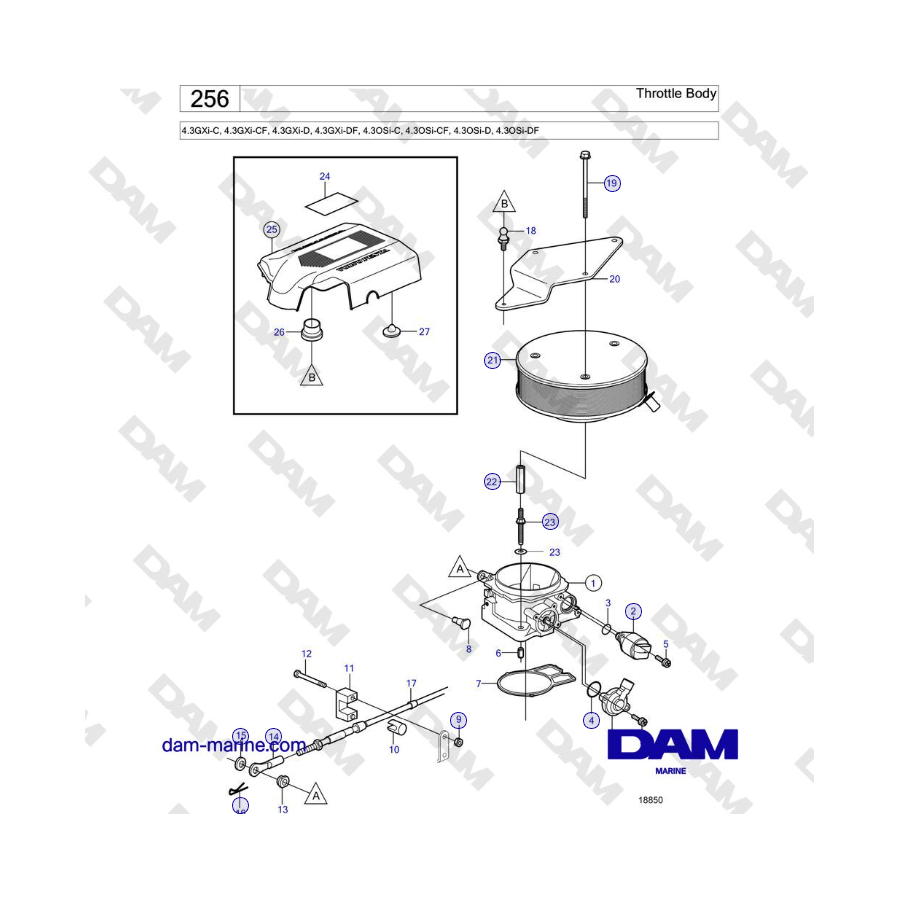 Volvo Penta 4.3L GXI-C - Cuerpo del acelerador