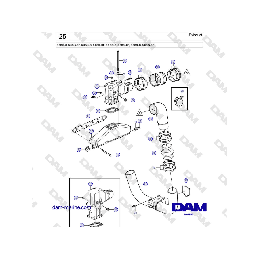 Volvo Penta 5.0GXi-C, 5.0GXi-CF, 5.0GXi-D, 5.0GXi-DF, 5.0OSi-C, 5.0OSi-CF, 5.0OSi-D, 5.0OSi-DF - Escape