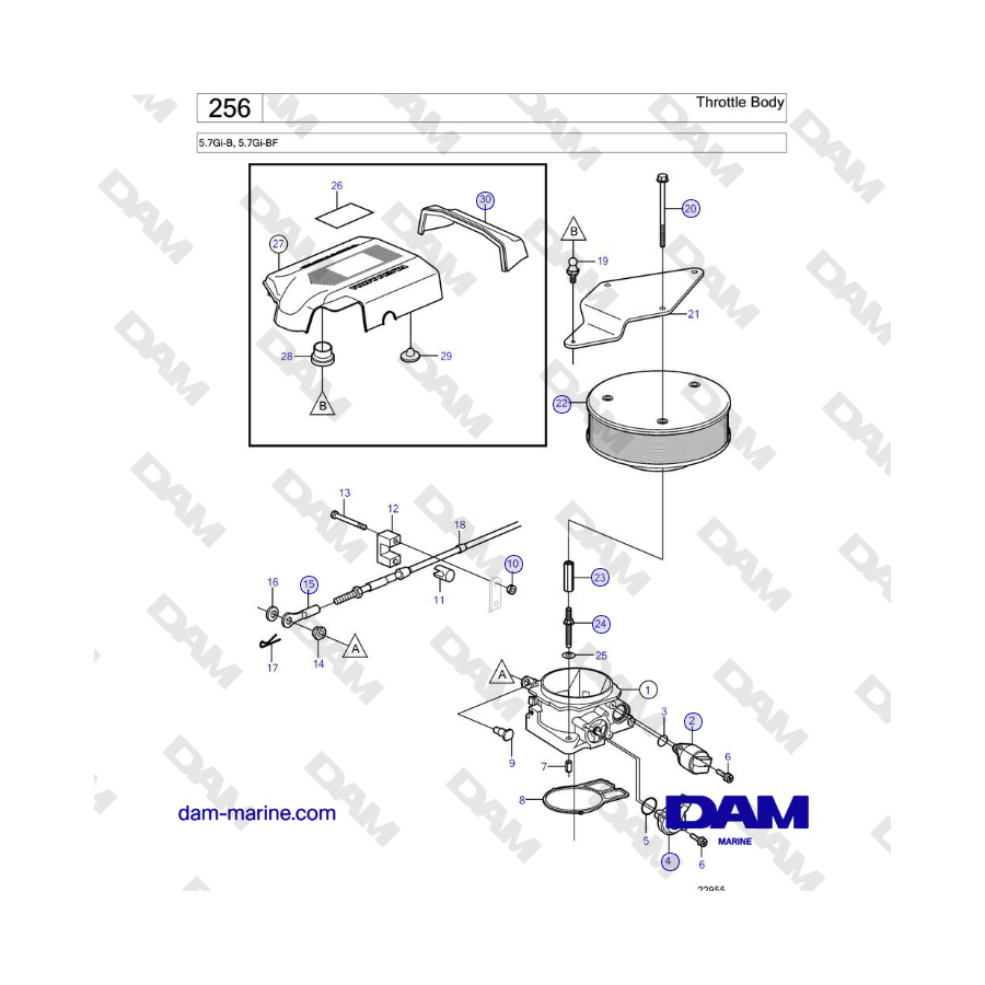 Volvo Penta 5.7L GI-B - Cuerpo del acelerador