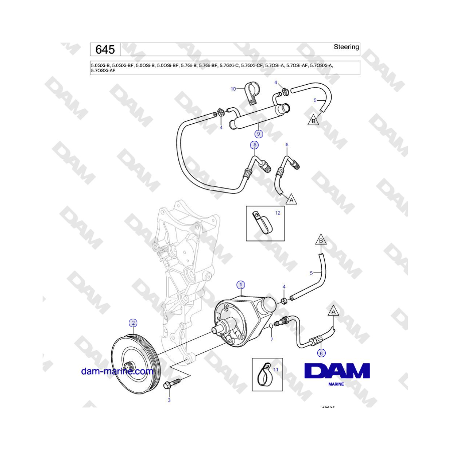 Volvo Penta 5.0L GXI-B / 5.7L GI-B / 5.7L GXI-C - Dirección