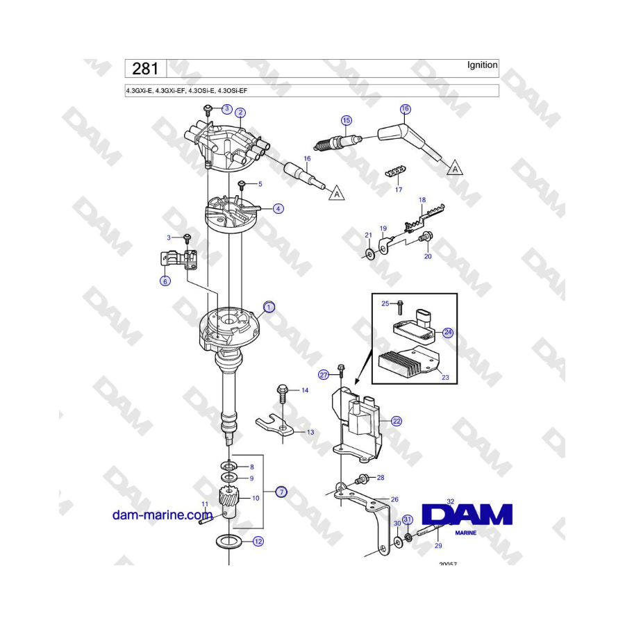 Volvo Penta 4.3L GXI-E / 4.3L GXI-EF - Ignition