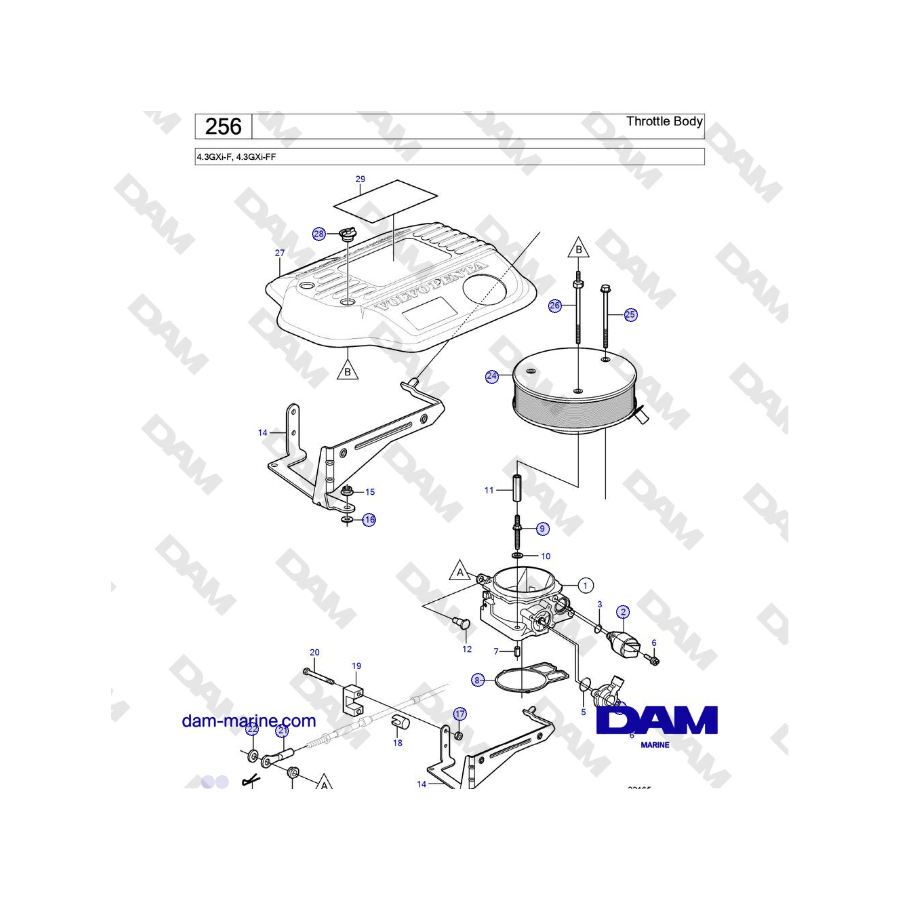 Volvo Penta 4.3GXi-F, 4.3GXi-FF - Throttle Body