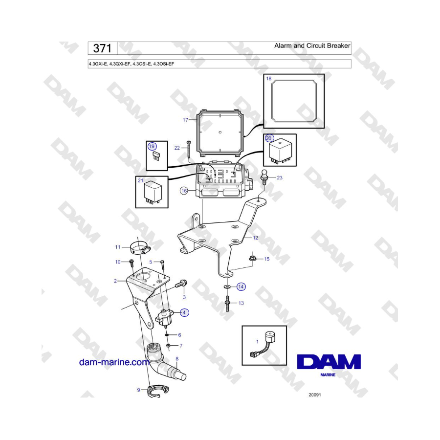 Volvo Penta 4.3L GXI-E / 4.3L GXI-EF - Alarm and Circuit Breaker