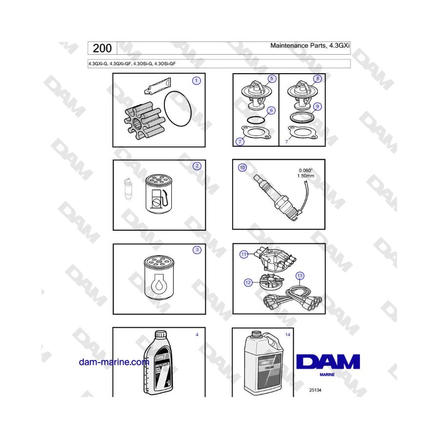 Volvo Penta 4.3L GXI-G / 4.3L GXI-GF - Maintenance Parts, 4.3GXi