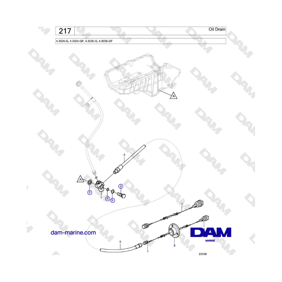 Volvo Penta 4.3L GXI-G / 4.3L GXI-GF - Oil Drain